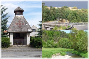 Dolní Hradiště, most pod obcí, řeka Střela